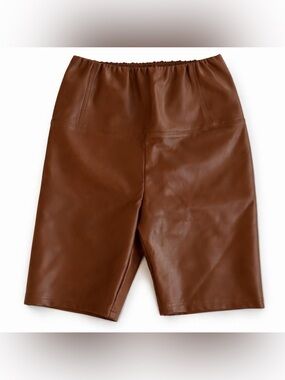 NWT Crescent Vegan Leather Biker Shorts